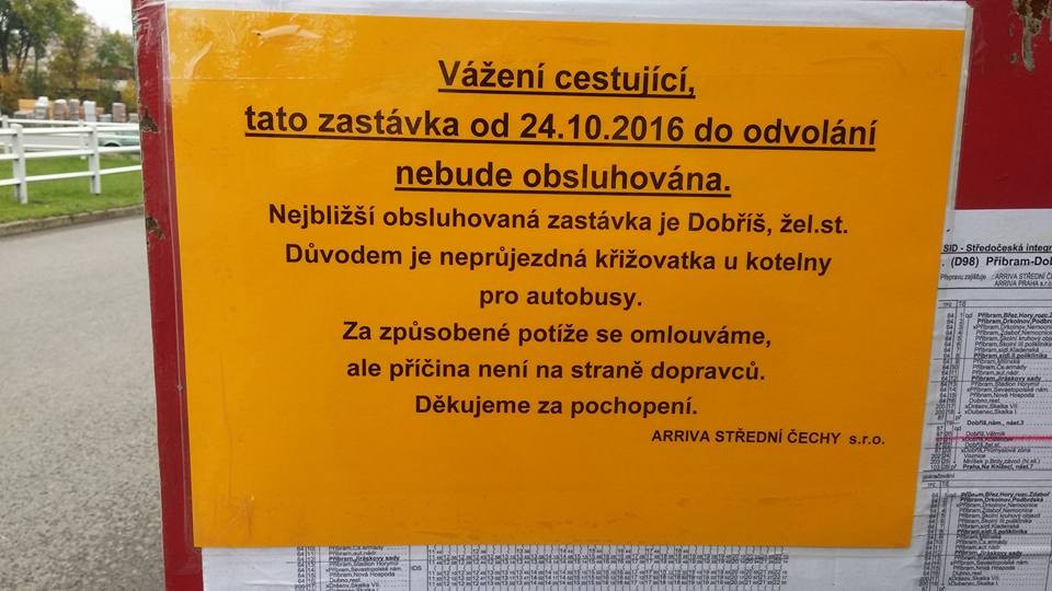 Dobříšané jsou odkázaní na Dobříš železniční stanici, alias Prachandu