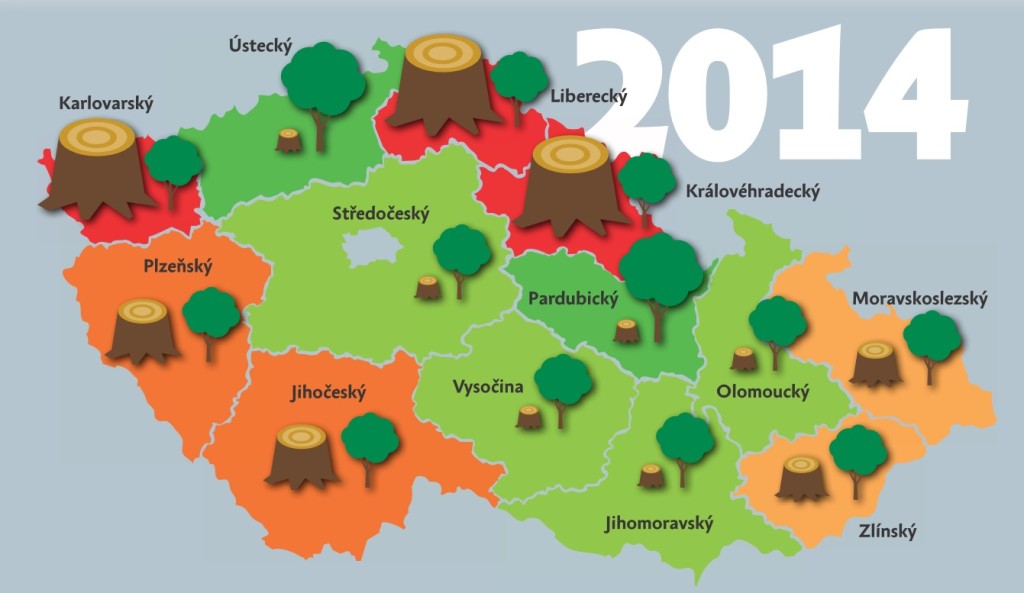 Středočeský kraj patřil mezi ty příznivější pro počty stromů