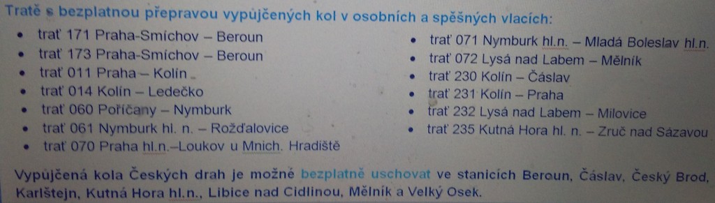 Tratě s bezplatnou přepravou 