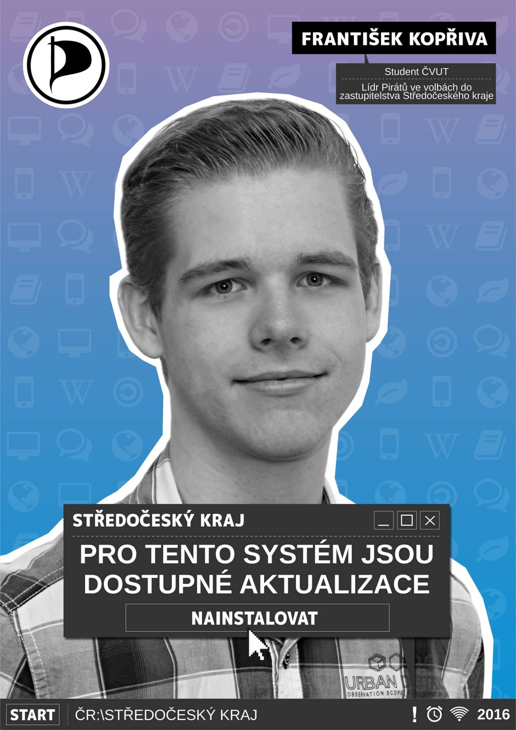 Předvolební plakát středočeských Pirátů