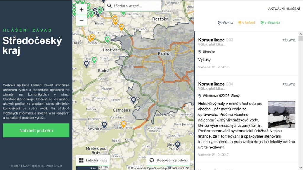 Štvou vás rozbité silnice? Nahlaste to prostřednictvím portálu www.musimetoopravit.cz krajskému úřadu