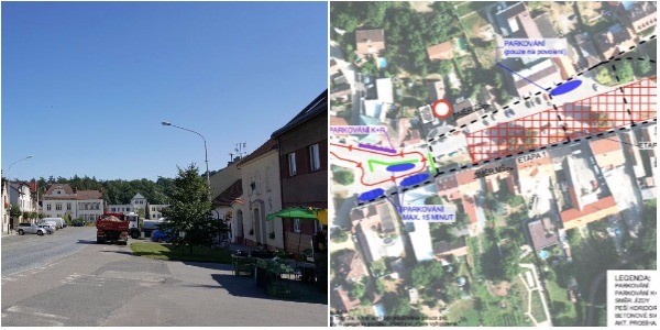 V Úvalech pomalu odstartuje rekonstrukce náměstí. Podívejte se do naší fotogalerie, jaký je nákres parkování a pohybu obyvatel 