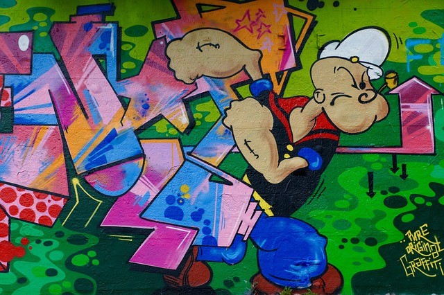 Pepek Námořník jako inspirace ke graffity