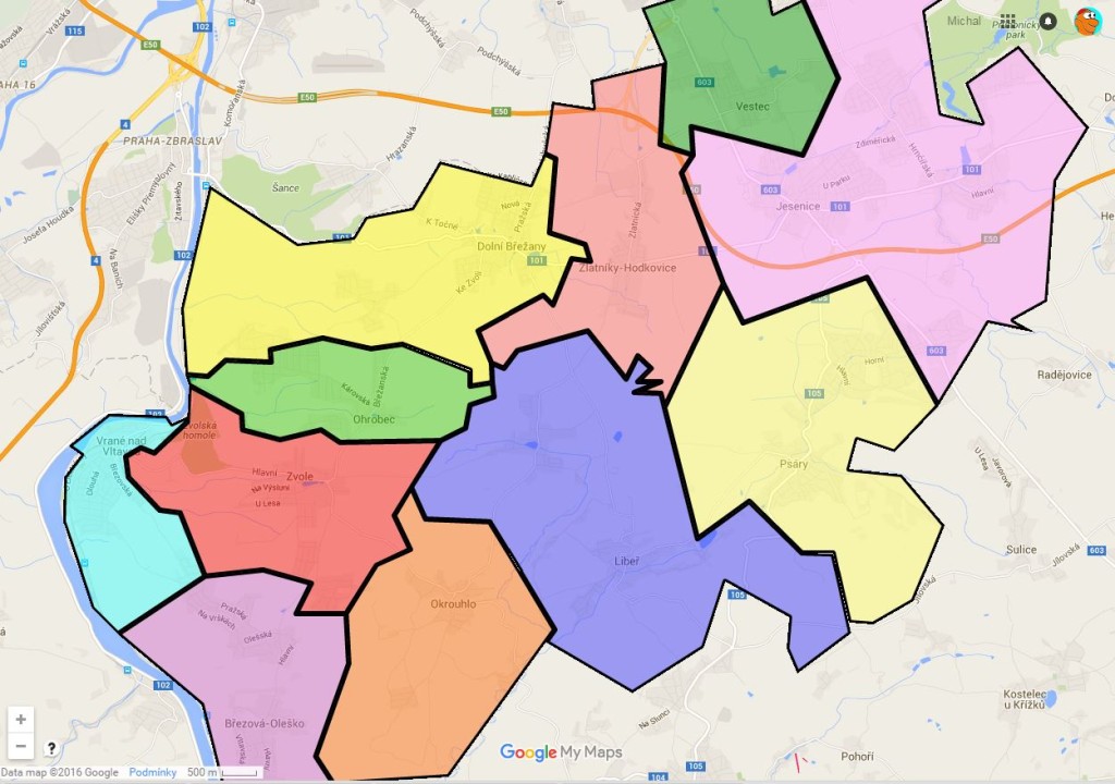 Mapa působnosti Místní akční skupiny Dolnobřežansko
