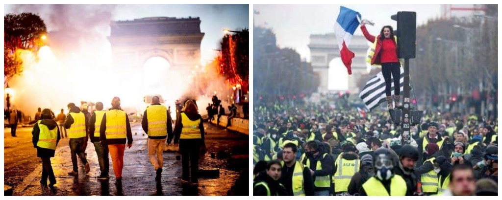 Champs-Élysées plná žlutých vest