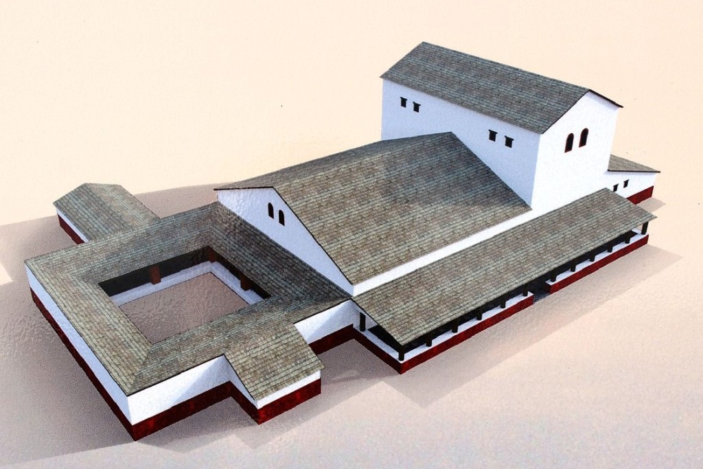 Rekonstrukce podoby dřevěné obytné budovy, která stávala v Hradisku