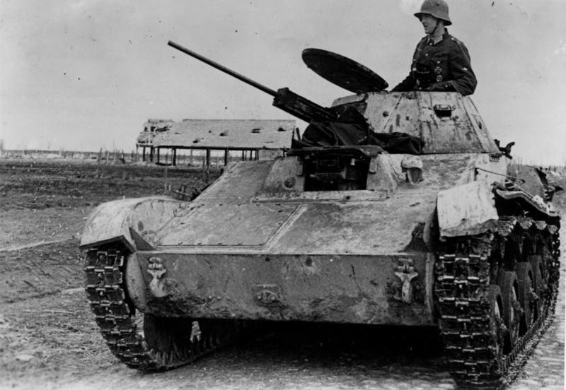 Ukořistěný tank T-60 německými jednotkami