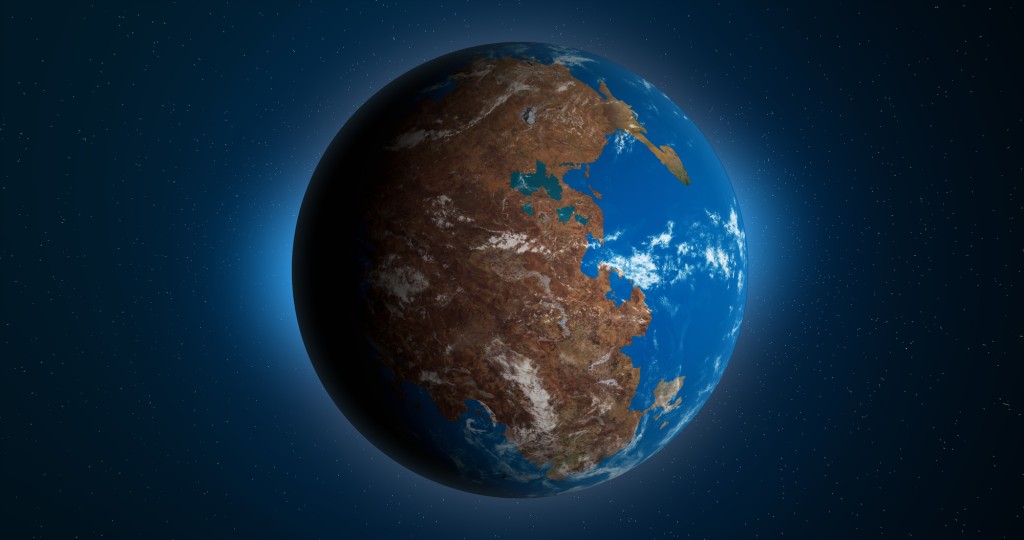 Superkontinent Pangea měl tvar písmene C. Kvůli jeho obrovské rozloze nedocházelo ve vnitrozemí k dešťovým srážkám, tudíž byl extrémně suchý