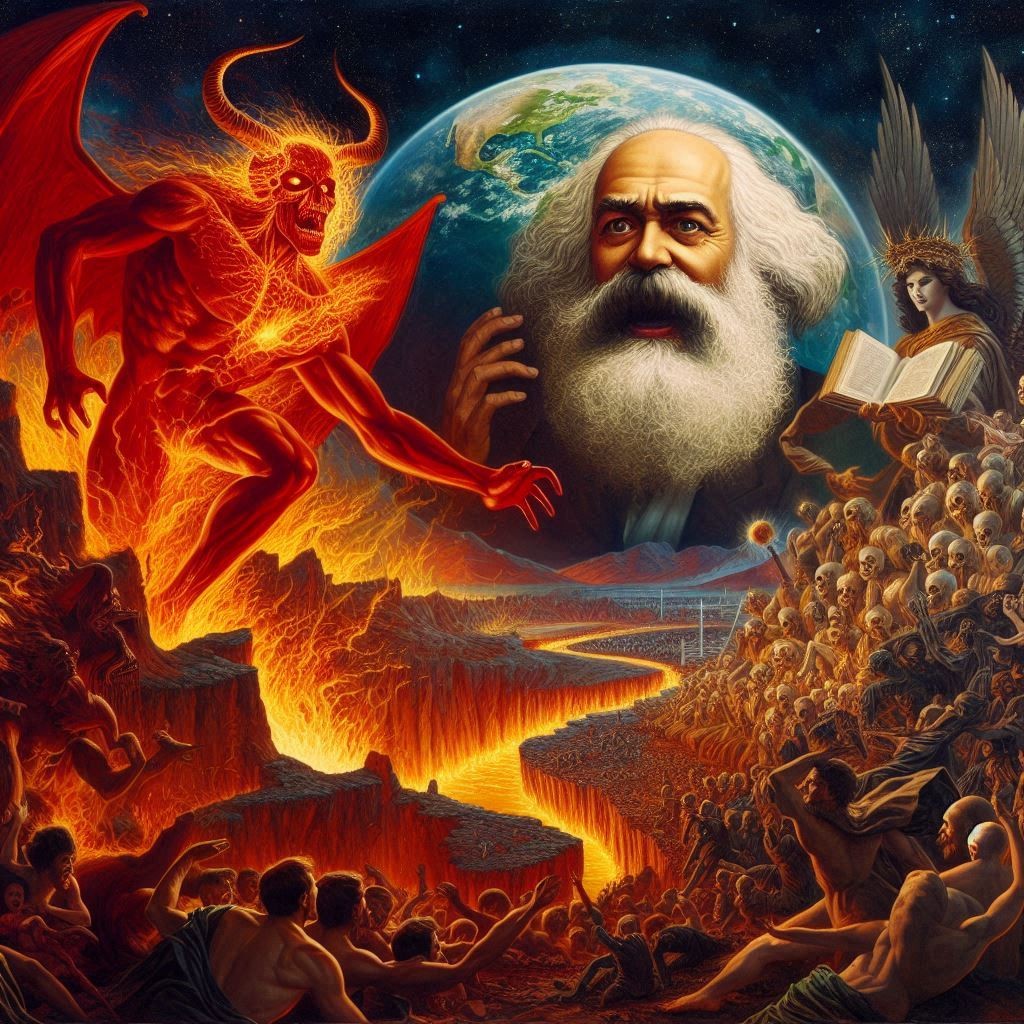 Pochází ideologie, která způsobila světu tolik utrpení, přímo z pekla? Sám Karel Marx v jedné básni napsal „Má duše, kdysi věrná Bohu, je vyvolena pro peklo“
