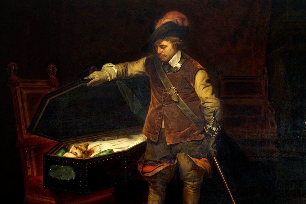 Oliver Cromvell odsoudil k smrti krále Karla I. Jeho syn Karel II. zase nechal "popravit" Cromwellovo mrtvé tělo 