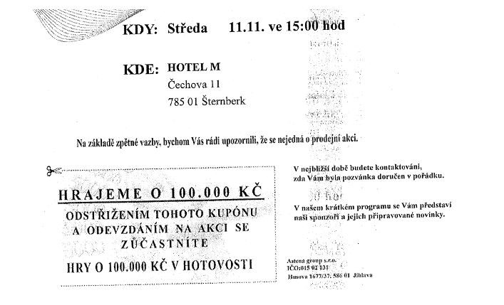 Pozvánka firmy Astema